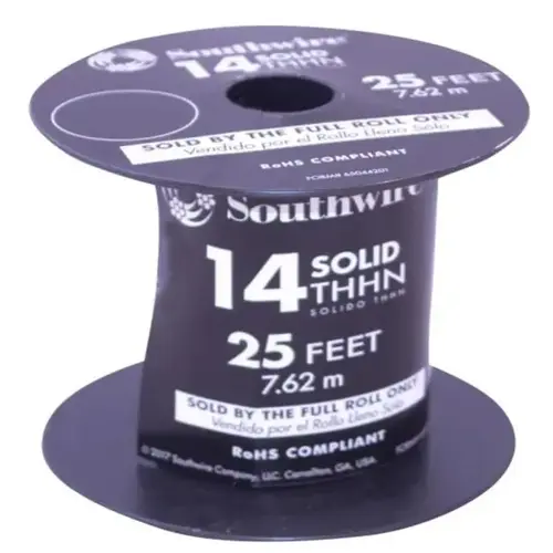 Building Wire 25 ft. 14 Solid THHN Black