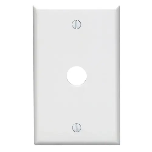 Wall Plate White 1 gang Thermoset Plastic Cable/Telco White