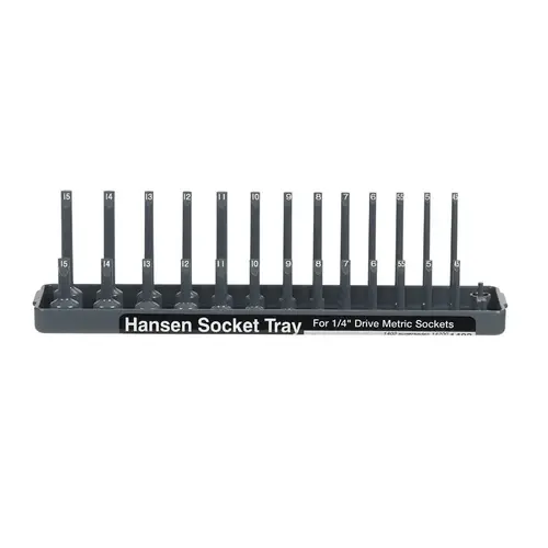 Hansen Global 1402 Socket 9" L X 1/4" drive Metric Gray