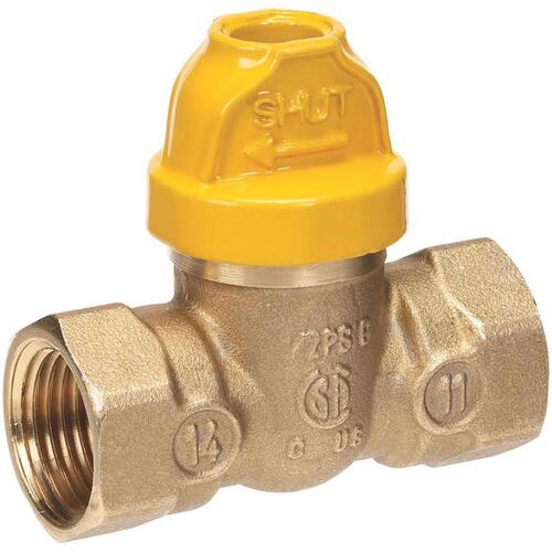 Ball Valve 1/2" Brass FIP Safety Lock For Gas