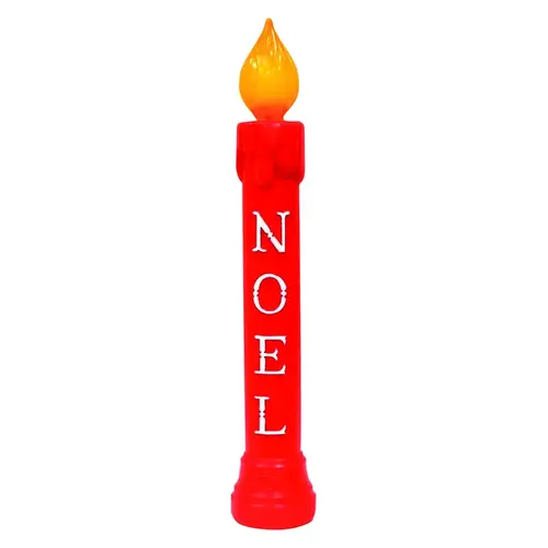 Christmas Decoration, Lighted Noel Candle, 39 In. Red