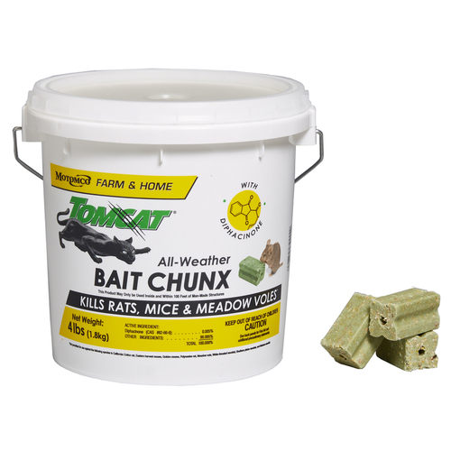 Motomco 32444 Bait Tomcat Toxic Blocks For Mice and Rats 4 lb