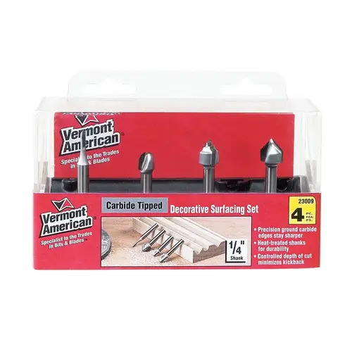 Router Bit Set 1/4" D X Multi Size in. R X 4" L Classical