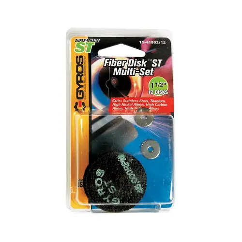Gyros Tools 11-41502/12 Cutting Disc Fiber Disk ST 1-1/2" D X 1/8" Fiberglass Super Tensile Strength