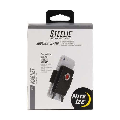 Nite Ize STS-01-R7 Phone Mount Clamp Squeeze Black/Gray For MagSafe Phones, Cases and Wireless Chargers Black/Gray