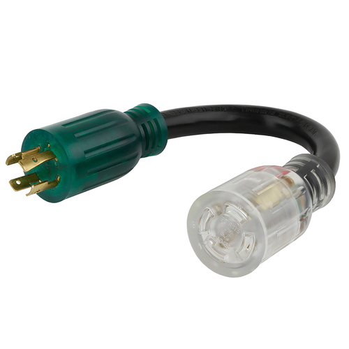 Adapter Cord Color Connect 12/3 SJTW 120/240 V 12" L Black
