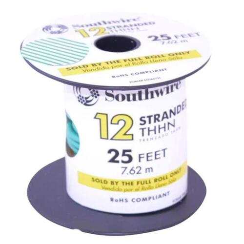 Southwire 22968285 Building Wire 25 ft. 12 Stranded THHN Green