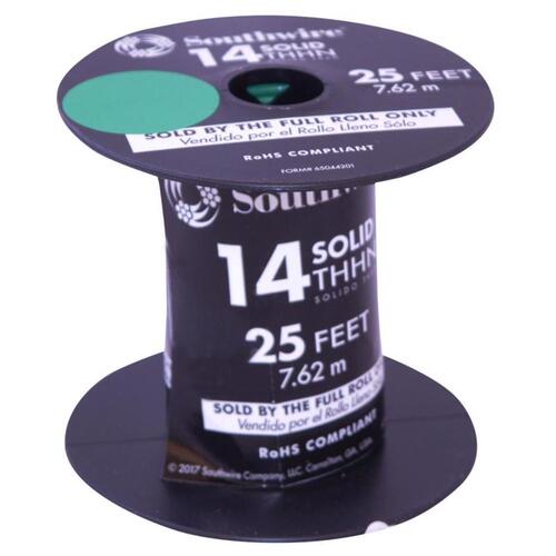 Southwire 11583285 Building Wire 25 ft. 14 Solid THHN Green