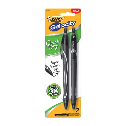 BIC RGLCGP21-BLK-XCP6 Gel Pen Gel-ocity Black Retractabl - 2 per pack x6 packs
