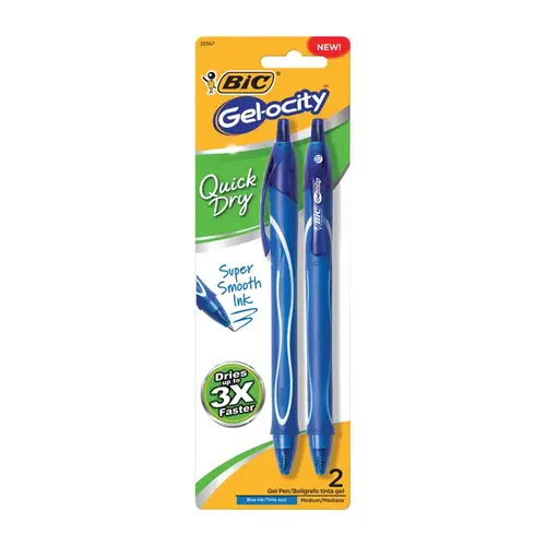 BIC RGLCGP21-BLU-XCP6 Gel Pen Gel-ocity Blue Retractabl - 2 per pack x6 packs