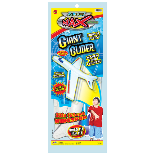 Giant Glider Airplane Air Max Foam Multicolored Multicolored - pack of 12