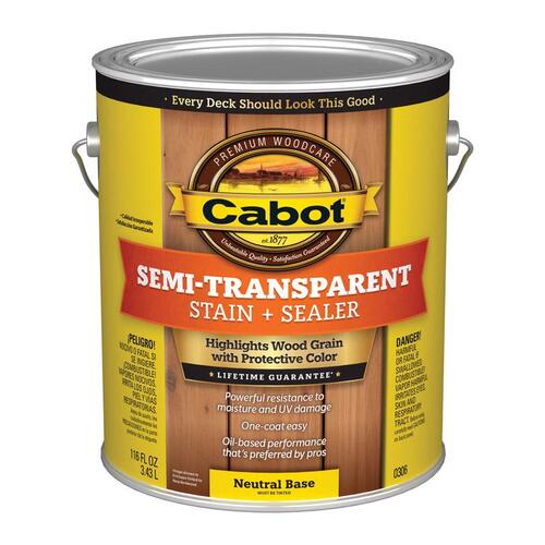 Cabot 140.0000306.007XCP4 Deck and Siding Stain SemiTransparent Satin