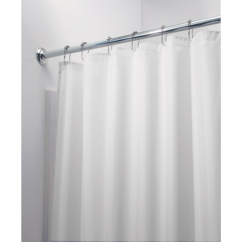 iDesign 14662 Shower Curtain 78" H X 54" W White Solid Polyester White
