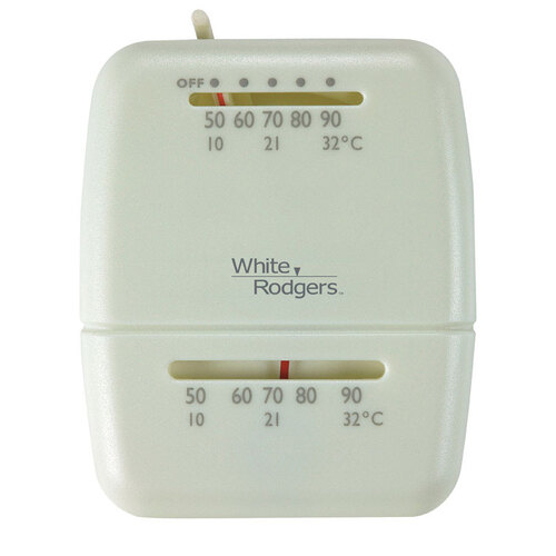 White Rodgers M100 Non-Programmable Thermostat Heating and Cooling Lever White