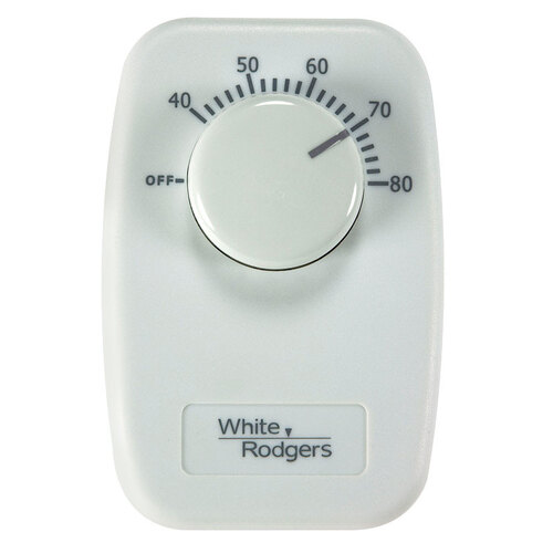 Line Voltage Thermostat Heating Dial White