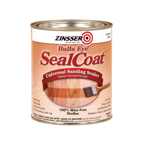 Zinsser 854 Universal Sanding Sealer Bulls Eye SealCoat Flat/Matte Clear Oil-Based 1 qt Clear