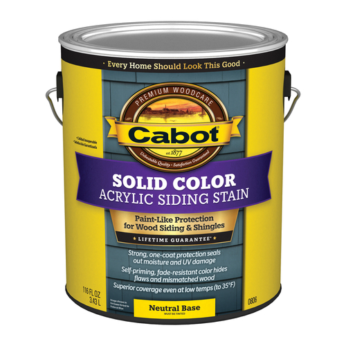 800 Series 140.000.007 Solid Color Siding Stain, Natural Flat, Liquid, 1 gal, Can - pack of 4
