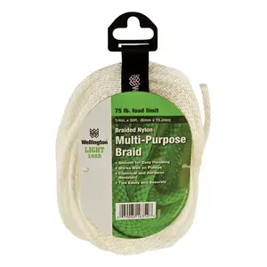Wellington 1/4 in. D X 50 ft. L White Twisted Nylon Rope