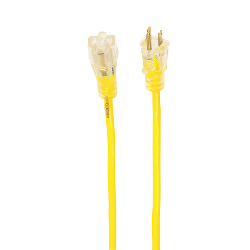 Extension Cord Outdoor 50 ft. L Yellow 14/3 SJTW Yellow