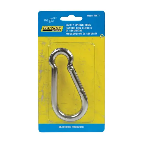 Safety Spring Hook Stainless Steel 4" L X 3/8" W Silver