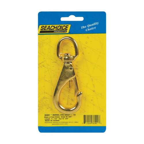 Seachoice 8091993 Swivel Eye Snap Hook Chrome-Plated Brass 4-1/2" L Chrome-Plated