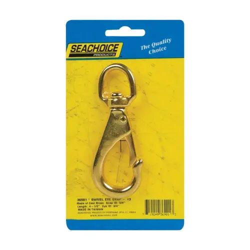 Seachoice 36901 Swivel Eye Snap Hook Chrome-Plated Brass 4-1/2" L Chrome-Plated