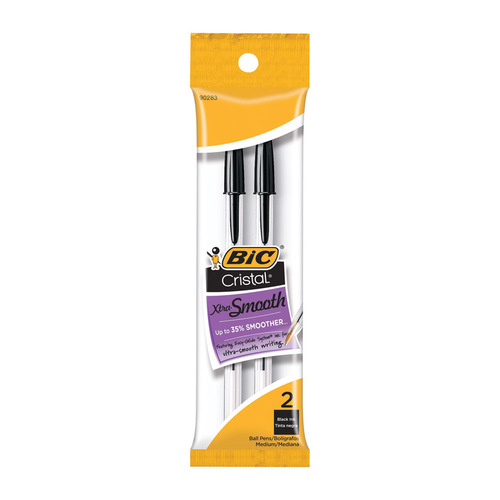 BIC MSP21-BLK-XCP12 Ball Point Pen Cristal Black - pack of 12 Pairs