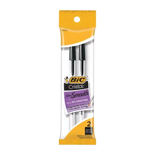 BIC MSP21-BLK-XCP12 Ball Point Pen Cristal Blac - 2 per pack x12 packs