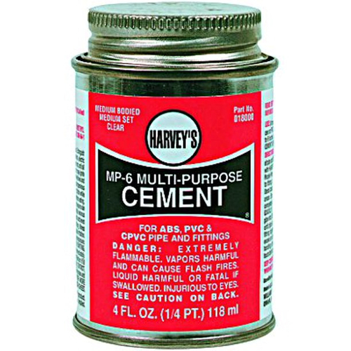 Solvent Cement, 4 oz Can, Liquid, Milky Clear