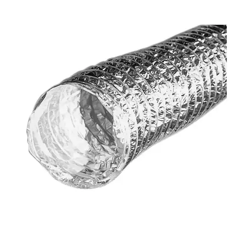 Builder's Best 10224 Foil Duct, 8 ft L, Class 1 Pressure Class, Aluminum/Polyester Silver