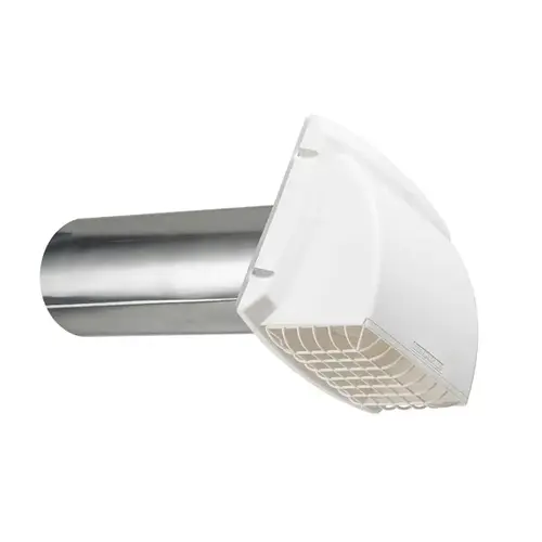 Dundas Jafine BPMH4WZW ProFlex Exhaust Hood, 6-1/4 in W Hood, 7 in H Hood, 4 in Duct, Polypropylene Hood White