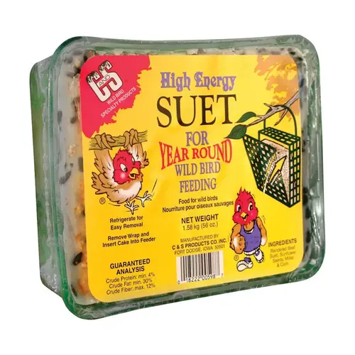 C&S Products 100214220 Wild Bird Food High Energy Assorted Species Beef Suet 56 oz