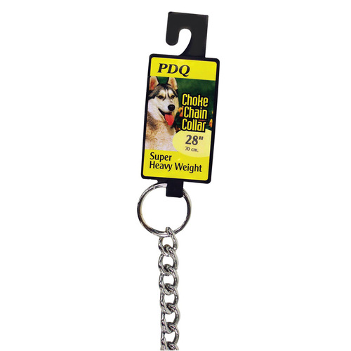 PDQ 12628 Choke Chain Collar Silver Steel Dog Large/X-Large Silver