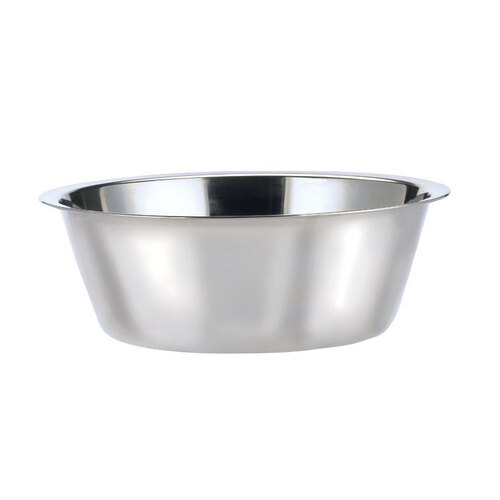 Pet Dish Silver Plain Stainless Steel 5 qt For Dogs Silver