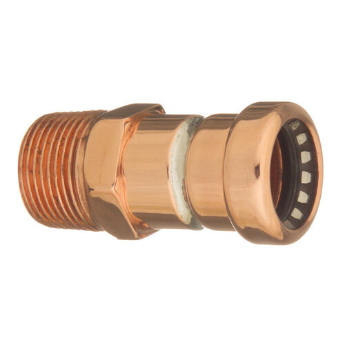 CopperLoc 650103HC Pipe Adapter Push to Connect 1/2" Push X 1/2" D