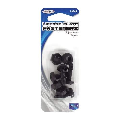 License Plate Fasteners Black Nylon Black