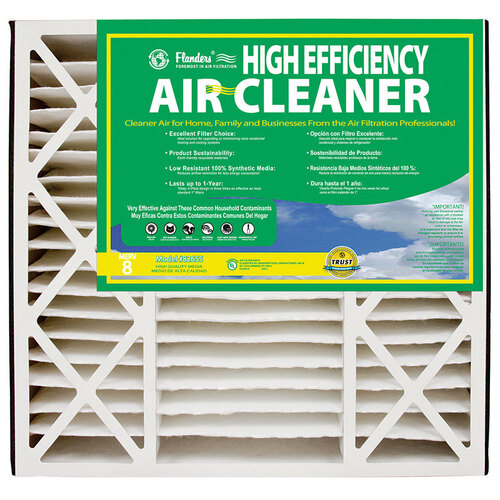 Air Filter 16" W X 25" H X 3" D Synthetic 8 MERV Pleated - pack of 3