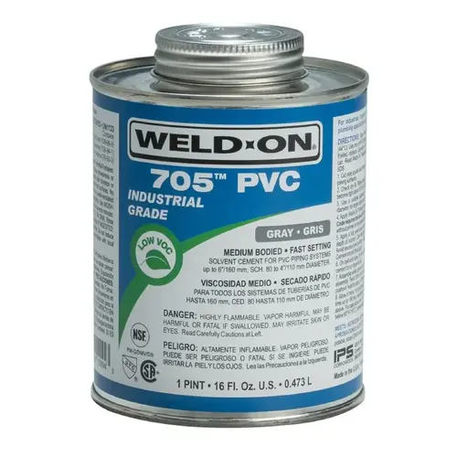 Solvent Cement 705 Gray For PVC 16 oz Gray