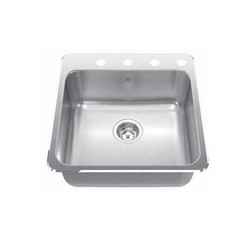 Franke QSLA2225-8-4N Kitchen Sink Kindred Stainless Steel Top Mount 22" W X 25-1/4" L Single Bowl Silver Stainless Steel