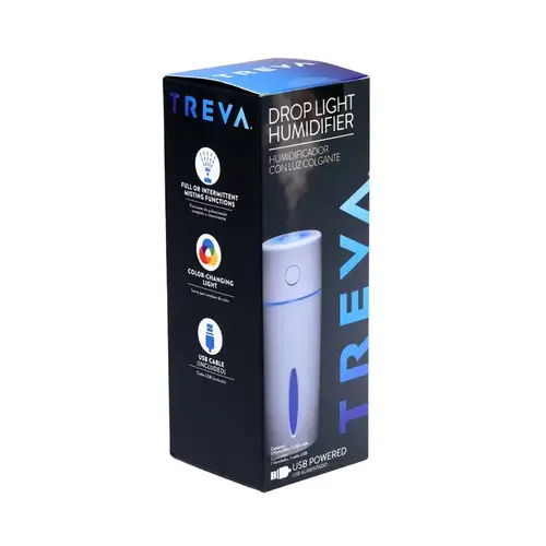 Treva AEH0001 Drop Light Humidifer 0.04 gal 900 sq ft USB White