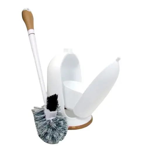 Brush and Caddy Home Pro 3.5" W Plastic/Rubber Handle White/Beige