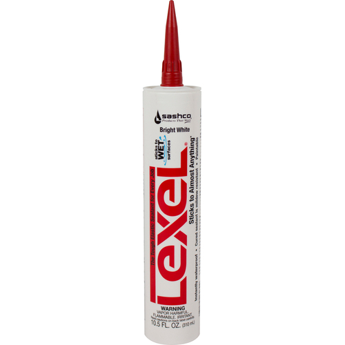 SASHCO 1256585 Caulk Sealant Lexel Bright White Elastomeric Polymers