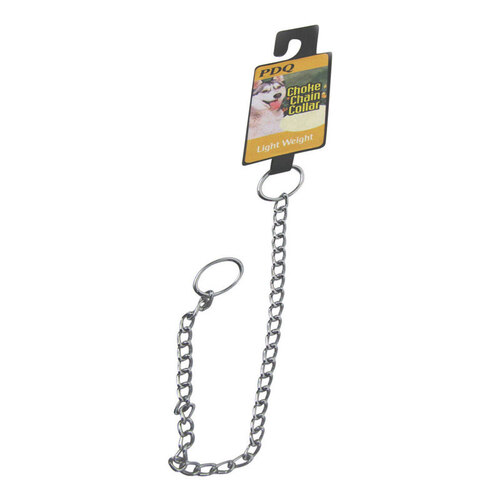 PDQ 12712 Choke Chain Collar Silver Lightweight Steel Dog Small/Medium Silver