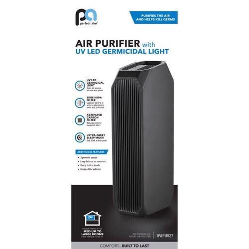 Perfect Aire 4010002 Air Purifier Carbon True HEPA 222 sq ft Black