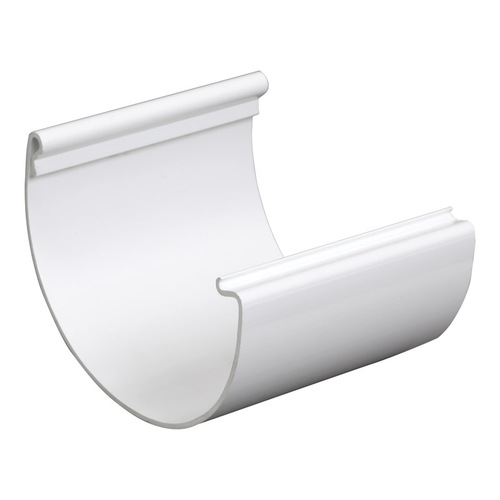 Gutter Connector 4" W White Vinyl Half Round White