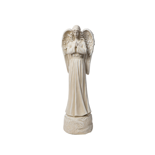 Statue Cement White 26.38" Angel in Prayer White