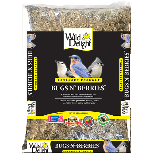 Wild Delight 367845 Wild Bird Food Bugs N' Berries Assorted Species Safflower Seeds 4.5 lb
