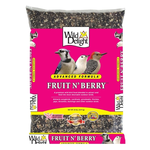 Wild Delight 365200 Wild Bird Food Fruit N Berry Assorted Species Sunflower Seeds 20 lb