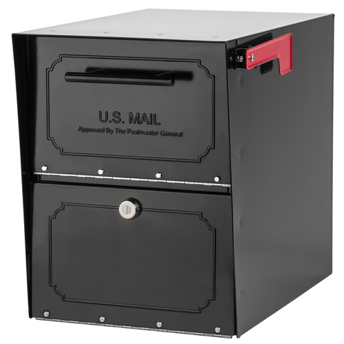Architectural Mailboxes 6200B-10 Mailbox Oasis Classic Galvanized Steel Post Mount Black Powder Coated