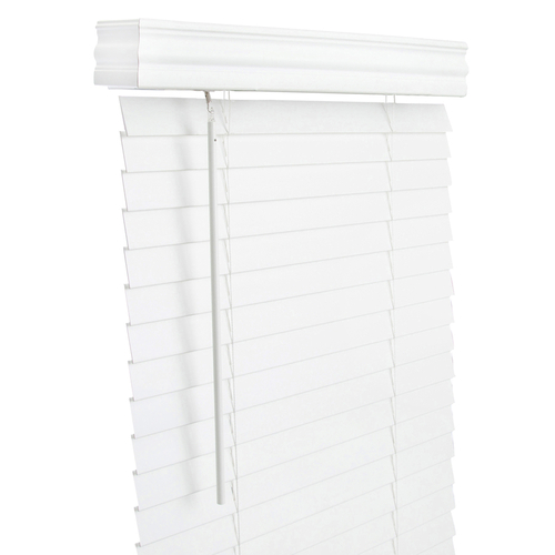 Blinds Faux Wood 2" 36" W X 60" H White Cordless White